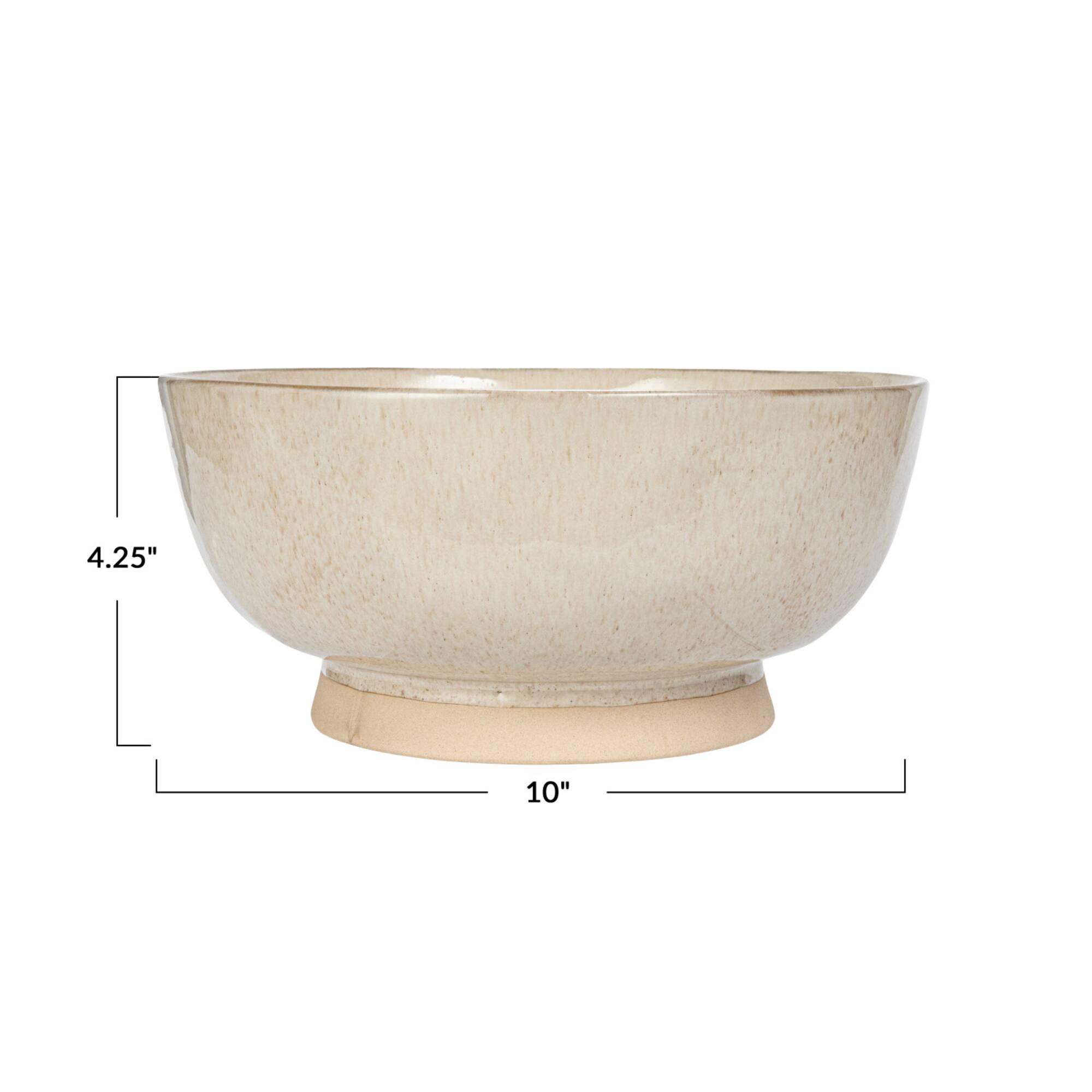 Hello Honey® 10" Cream Speckled Glaze Stoneware Bowl